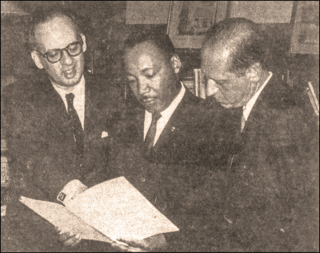 Photo of Martin Luther King, Jr. from May 23, 1964 Bridgeport Post newspaper story