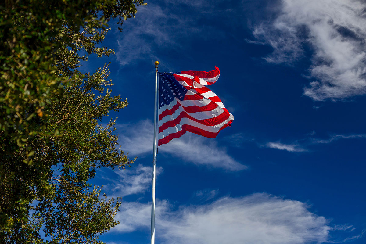 Flag on flagpole