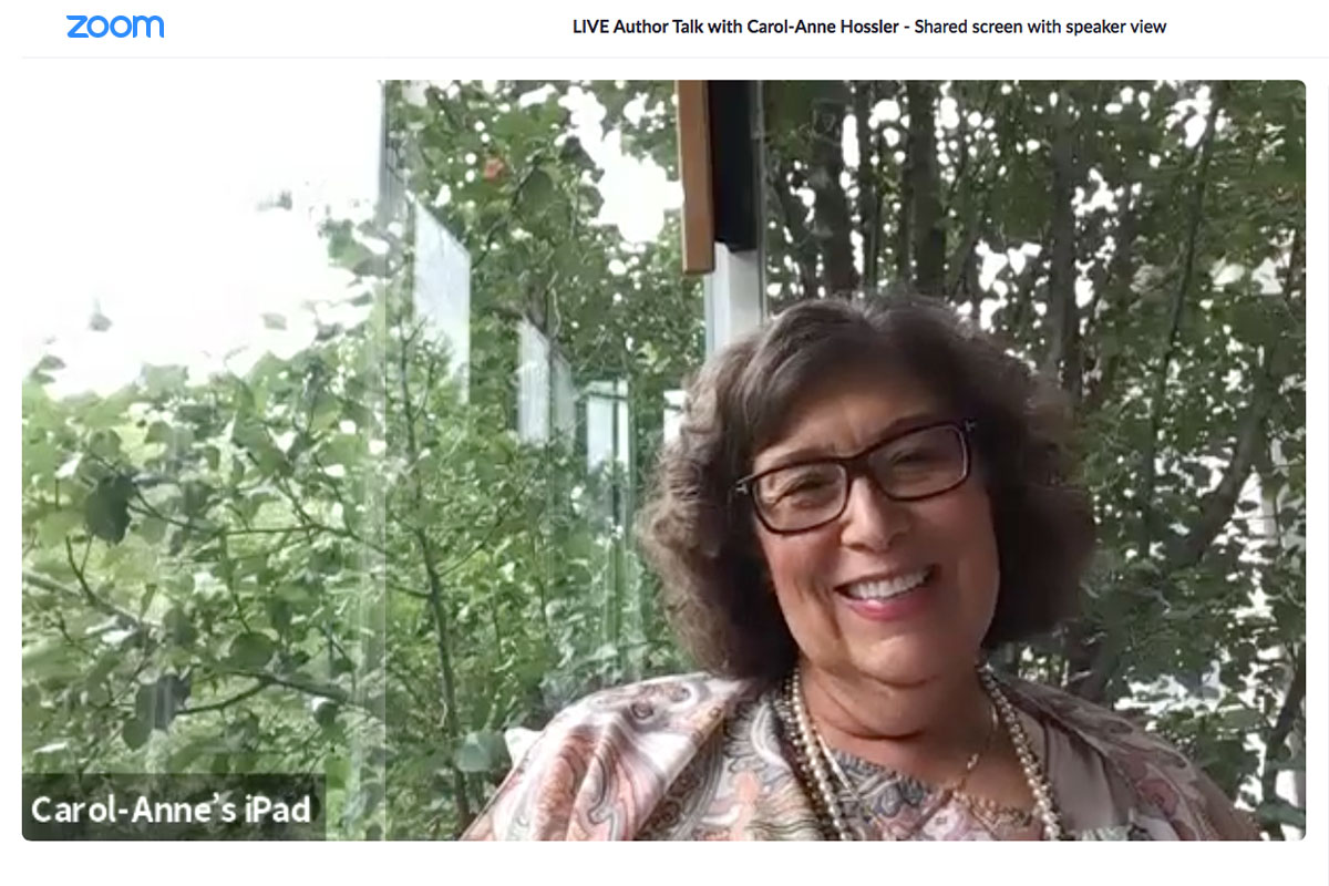 Video Replay of Morgenstern Books Talk with Bloomington Author Carol-Anne Hossler