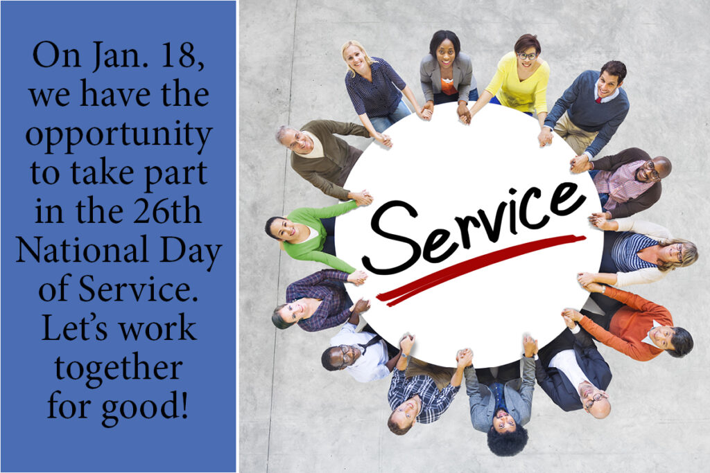 January 18, 2021 Take Part in the National Day of Service